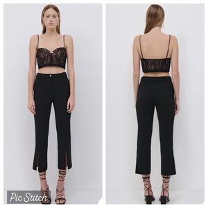 Jonathan Simkhai Ivy slit front black cropped pants- Size 10